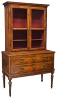 ANTIQUE CONTINENTAL BOOKCASE WITH MARQUETRY
