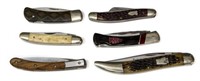 (6) POCKET KNVES, SCHRADE, FOX, BUCK, QUEEN CITY