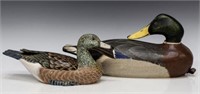 (2) WOOD DUCK DECOYS, INCLUD. JOHN NELSON MALLARD