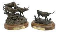 (2) CINDY BURLESON (TEXAS) LONGHORN BRONZES