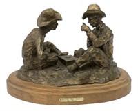 JIM THOMAS (TEXAS) WESTERN BRONZE COWBOY SCULPTURE