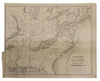 1845 MAP OF NORTH AMERICA, CARLO GHEGA, AUSTRIA