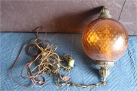 Vintage Hanging Lamp -Groovy Glass Sphere