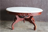 Marble Top Wood Coffee Table