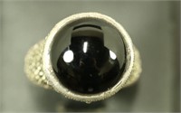 ONYX & RUBY EMPEROR STERLING SILVER RING