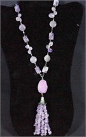 AMETHYST NECKLACE WITH GEODE & AMETHYST PENDANT