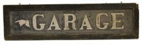 Early Wood Framed Painted Tin Garage Sign