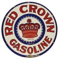 Porcelain Red Crown Gasoline Sign