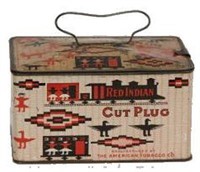 Red Indian Lunch Box Tobacco Tin