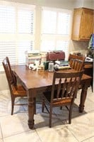 Wooden Dining Set with 4 Chairs