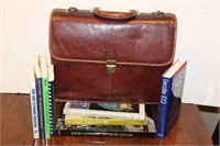 Vintage Leather Briefcase & Selection of