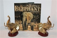 Pair of Brass Elephant Bookends &