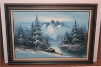 Mountains Painting on Canvas