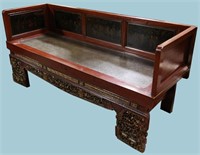 19th CENTURY CHINESE LACQUERED DAY BED