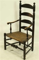 18th CENTURY AMERICAN LADDER BACK ARMCHAIR