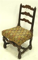 19th CENTURY ENGLISH LADDER BACK SIDE CHAIR