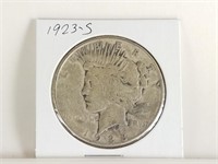 1923-S PEACE SILVER DOLLAR COIN
