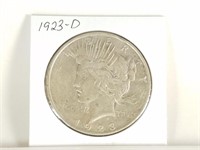 1923-D PEACE SILVER DOLLAR COIN