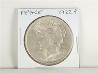 1922 PEACE SILVER DOLLAR COIN