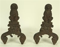PAIR OF 19th CENTURY IRON FIRE DOGS