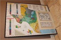 Texas Wall Map & 2 Matted World Maps