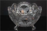 Crystal Footed Bowl with Butterfly Design