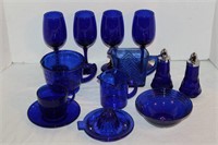 Cobalt Glassware includes S&P Shakers,