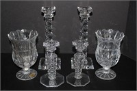 Crystal Candlestick Holders (3 sets of 2)