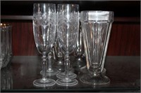 Vintage Etched Glass Champagne Glasses