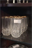 Gold Rimmed Crystal Tea Glasses