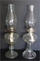 Vintage Oil Lamps with Chimneys (lot of 2)