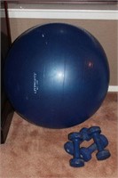 Yoga Ball & 2 Sets of 5 pound dumbbells