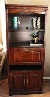 Lighted Bookshelf with Secretary Pull Out