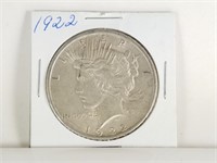 1922 PEACE SILVER DOLLAR COIN