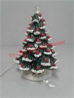 Vintage Ceramic Christmas tree w/ red birds  works