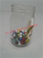 Marbles in a glass jar