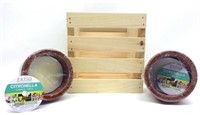 Wood Crate & (2) Citronella Candles