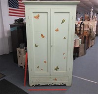 antique 2-dr wardrobe (lime green painted)