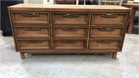 Vintage mid century 9 drawer dresser