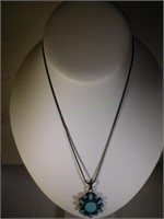 SS necklace w/ sterling silver sunburt Pendant