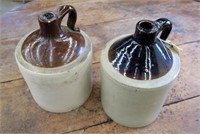 Lot, 2 stoneware jugs(12" H.)