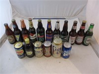 Lot bouteilles et canettes de bière pleine