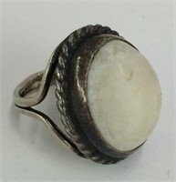 Sterling Silver Ring With White Stone