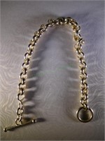 SS modern link bracelet w/ bar & toggle clasp