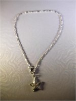 SS Anklet w/ Diamond Accented Star Charm