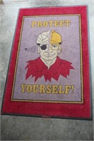 Protect Yourself Welcome Mat by Rainbow Graphic