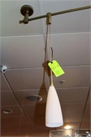 (4) White Frosted Hanging Lights w/ Mounting Rack