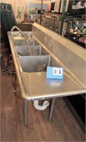 3-Compartment Stainless Steel Sink
