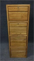 Oak 4 Drawer Legal Size File Cabinet with Key