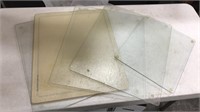 Lot of five large glass cutting boards